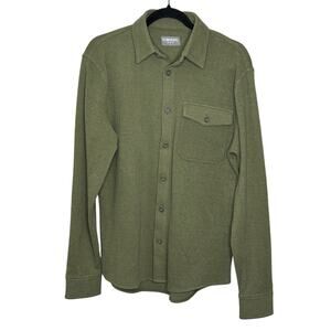 32 Degrees Heat Green Button-Up Shirt Long Sleeve Casual Winter Workwear S